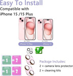 2 Pack Camera Lens Protector for iPhone 15 / iPhone 15 Plus, AR Tempered Glass - Image 2