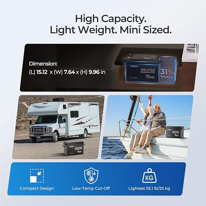 Renogy 12V 300Ah Mini Size LiFePO4 Lithium Battery, 200A BMS - Image 7