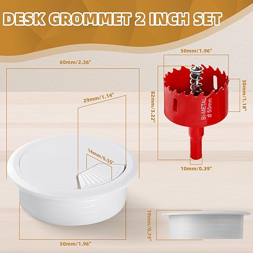 Desk Grommet 2 Inch 10 Pieces, Desk Hole Cover - Image 2