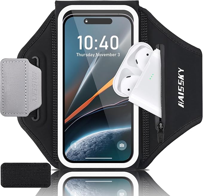 Running Phone Armband with Earphone Holder by Kebrela