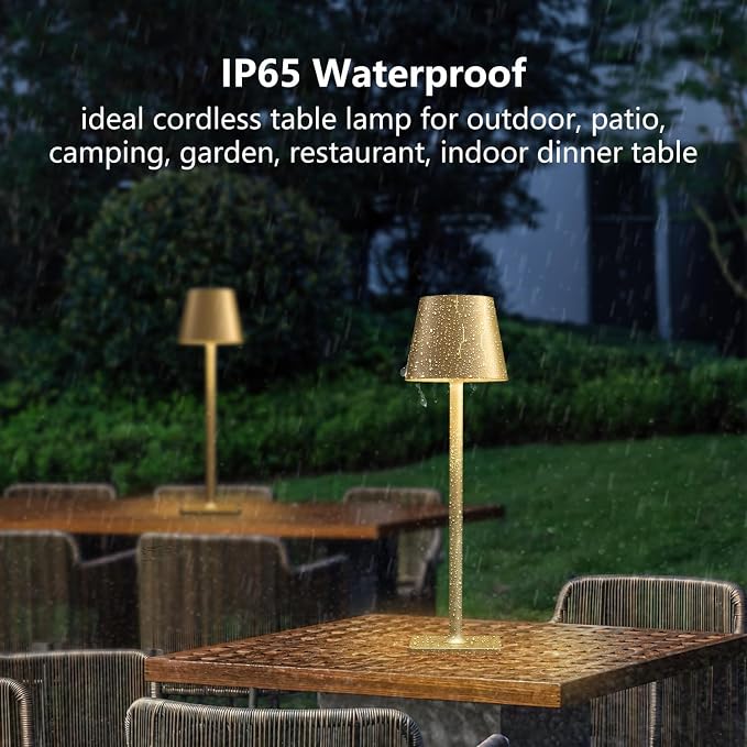 2 Pack Rechargeable Table Lamps, Outdoor Table Lights, Waterproof, Portable - Image 4