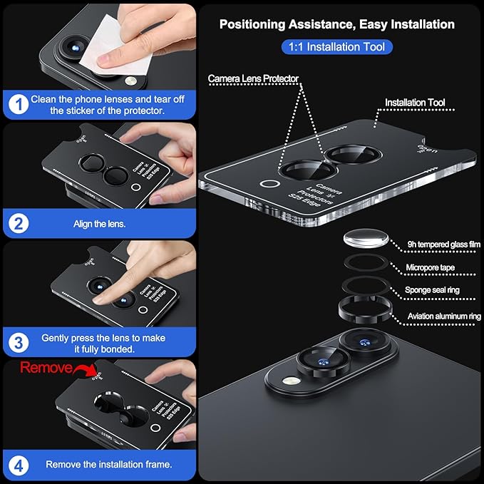 WSKEN for Samsung Galaxy S25 Edge Camera Lens Protector - Image 6