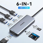 USB C Hub Adapter for MacBook Air, USB-C HD MI Dongle for MacBook Pro, 6 in 1 - Image 2