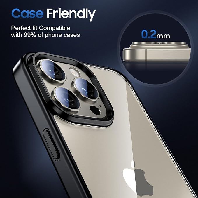 UniqueMe for 3 Pack iPhone 15 Pro/iPhone 15 Pro Max Camera Lens Protector - Image 6