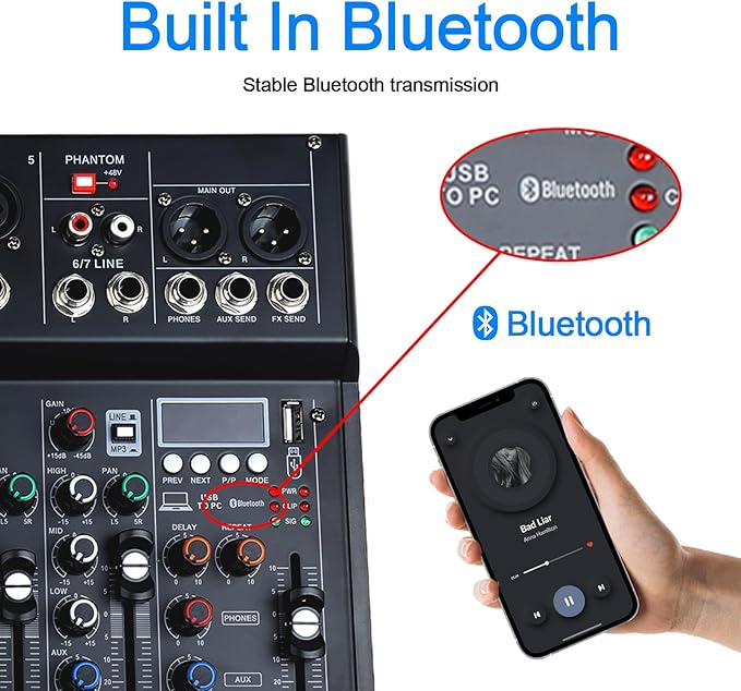 7 Channel mixer, DJ Mixer Board - Image 5