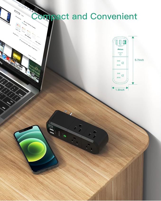 Surge Protector USB Outlet Extender - Image 6
