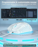 SM600 White Wireless Gaming Mouse, 8000 DPI Tri-Modes BT5.1/Type-C Wired/2.4G - Image 4