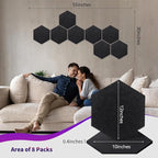 Mollywell Hexagon Acoustic Panels, High Density, Soundproofing, Decorative - Image 4