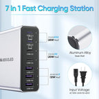Aluminum Alloy USB C Charger GaN Fast USB C Charging Station 7 Ports 65W Laptop - Image 5
