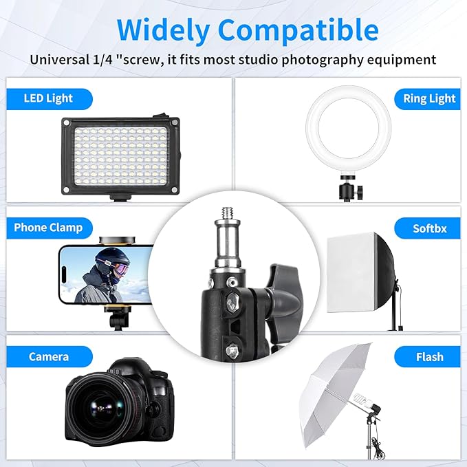 2 Pack adjustable 7ft Aluminum Photography Light Stand, Portable Light Tripod - Image 3