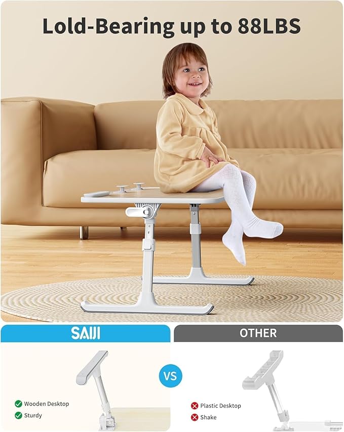 Laptop Desk for Bed, SAIJI Lap Desks Bed Trays for Eating Writing, Adjustable - Image 2