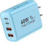 USB C Block 40W, 4 Ports Wall Plug Fast Charging Block, PD+QC Multiport Power by TTC