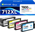 712 712XL Ink Cartridges Combo Set 4-Pack High Yield by KingKJInkToner