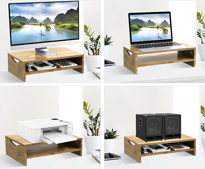 Zimilar Monitor Stand Riser, 2 Tiers Laptop Computer Monitor Riser - Image 4