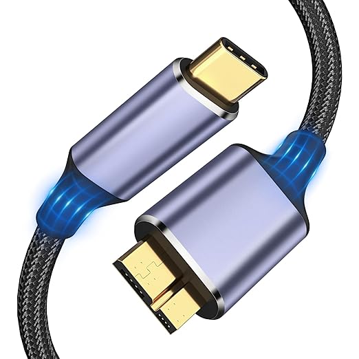 USB 3.1 Micro B to USB C Hard Drive Cables, 6FT 10 Gbps USB C to Micro B by Cieoaos