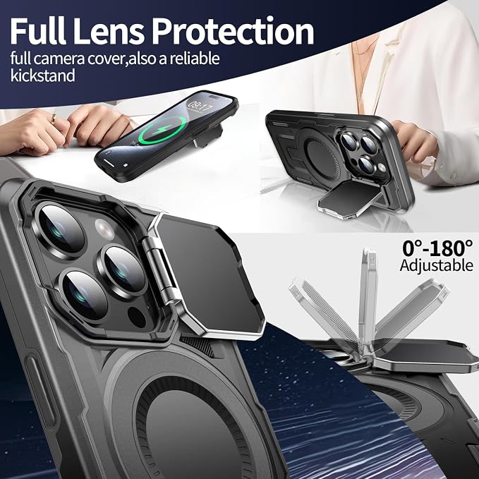 Camera Stand Case for iPhone 15 Pro, 2024 Version Military Grade Protective - Image 3