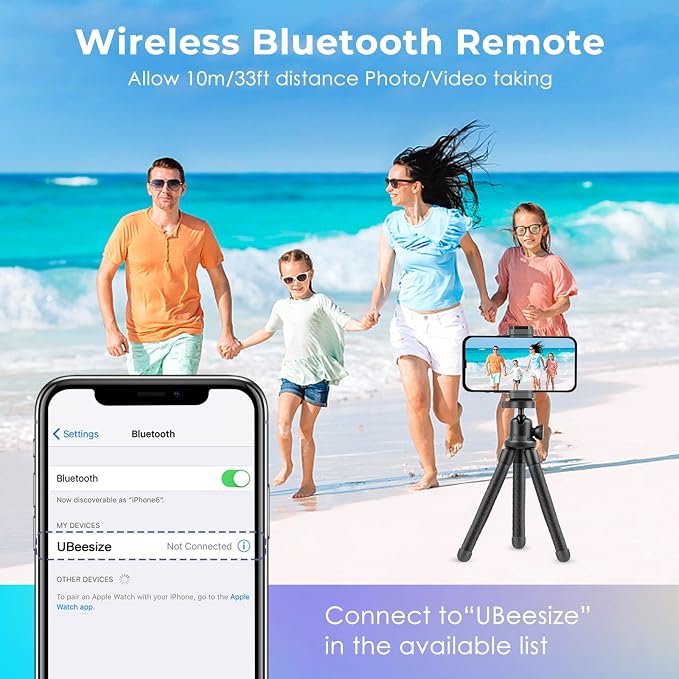 UBeesize Phone Tripod, UBeesize 12 Inch Flexible Cell Phone Tripod Stand Holder - Image 4