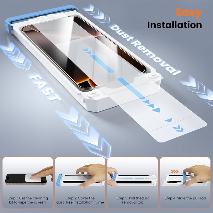 Screen Protector for iPhone 16 Pro Military Grade Tempered Glass Auto-Alignment - Image 2
