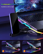 KeiBn Upgrade Laptop Cooling Pad A13, RGB Lights Laptop Cooler 6 Fans - Image 6