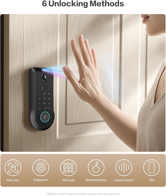 Lockin Veno Pro Palm Vein Video Smart Lock - Image 7
