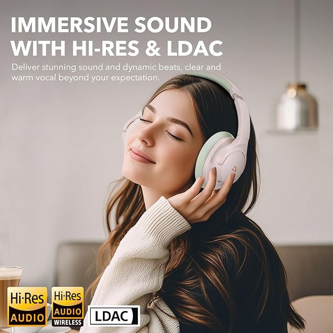 1Mii Y8+ Noise Cancelling Headphones Bluetooth, Wireless LDAC Hi-Res Audio - Image 2
