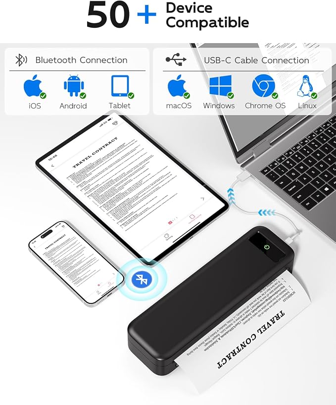 Portable Printers Wireless for Travel, Mobile Printer for Phone Laptop - Image 2