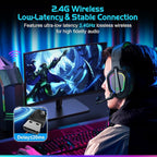 FC200 Wireless Gaming Headset for PS5, PS4-2.4GHz USB Foldable Headphones - Image 4