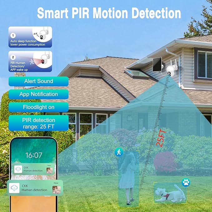 4MP PTZ Solar Security Camera Outdoor, Pan/Tilt/Zoom, PIR Detection, 2-Way Audio - Image 4