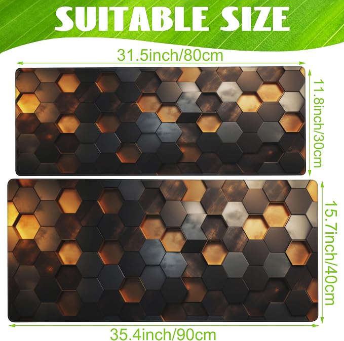 Desk Mat - Golden Honeycomb Technology Large Gaming Mouse Pad - Image 2