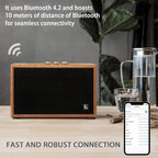Retro Wooden Bluetooth Speaker, KONEX 40W Vintage Portable Wireless Speaker - Image 3