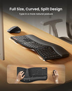 ProtoArc Ergonomic Wireless Keyboard Mouse, EKM01 Plus Full Size Ergo Bluetooth - Image 2