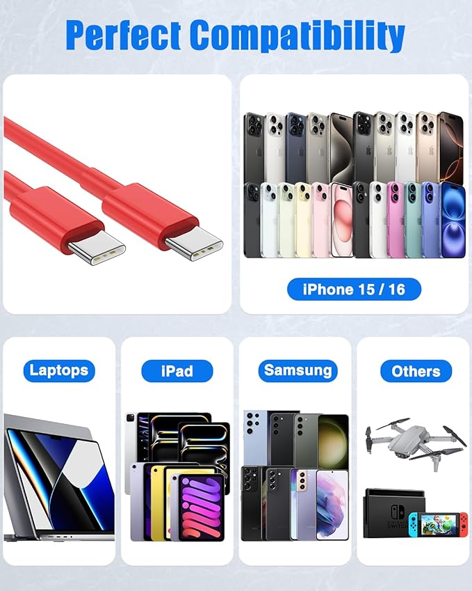 10Pack Bulk USB C to USB C Cable - Image 7