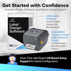 Zebra ZD421 Thermal Transfer Desktop Printer 203 dpi Print Width 4-inch USB - Image 2