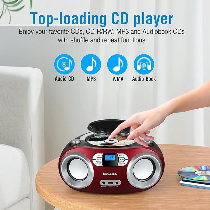MEGATEK Portable CD Player Boombox - Image 6