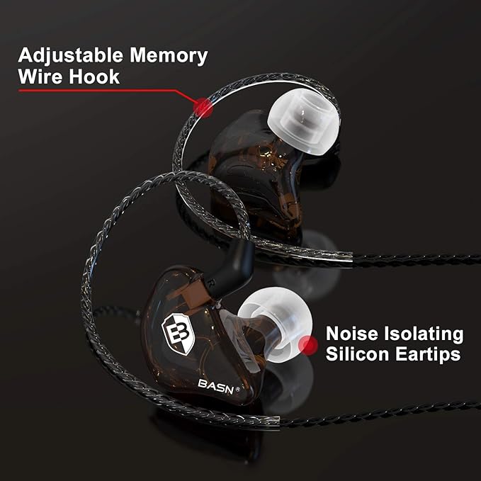 BASN Bsinger PRO in-Ear Monitors Hybrid Dynamic Dual Drivers Two Detachable - Image 2