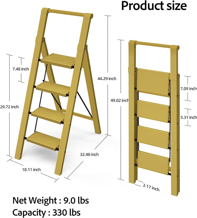 Taranta 4 Step Ladder, Lightweight Aluminum Step Stool - Image 6