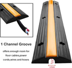 Reliancer 4 Pack 1-Channel Rubber Cable Protector Ramp Traffic Speed Bump - Image 3