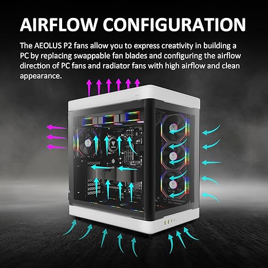 GAMDIAS 120mm ARGB PWM Case Fan, 2 Blades in 1 Fan Pack, Sync - Image 6