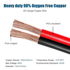 8 Gauge Wire 2 Conductors Copper Wire, 8 AWG Battery Cable Oxygen Free Copper - Image 2