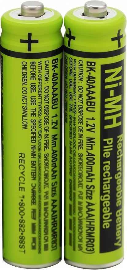 2 BK-40AAABU 1.2V 400mAh Battery Packs by Cerepros