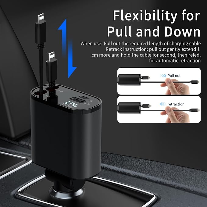 Retractable Car Charger Compatible - Image 2
