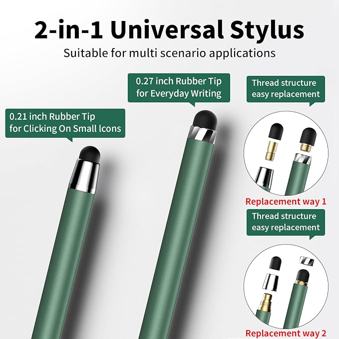 Stylus Pen for Touchscreen, 2-in-1 Stylus Pen for iPad, High Sensitivity - Image 2