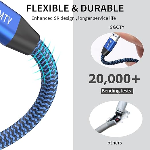 USB to USB Cable 1.5FT, Durable Braidedfor USB 3.0 Male to Male Type A to Type - Image 6