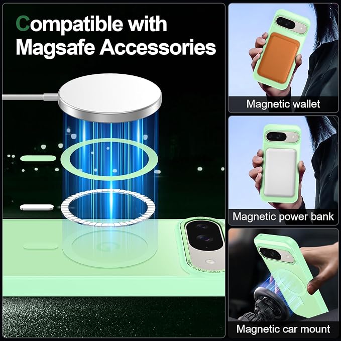 Magnetic for Google Pixel 9/Pixel 9 Pro Case, Shockproof Slim Translucent Matte - Image 2