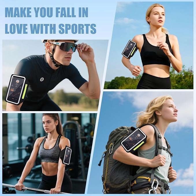 Running Armband with Earphone Pouch & Card Slot, Running Phone Holder - Image 6