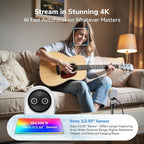 EMEET Piko+ Webcam 4K, World’s 1st Dual-Camera AI-Powered 4K Camera, 1/2.55'' - Image 3