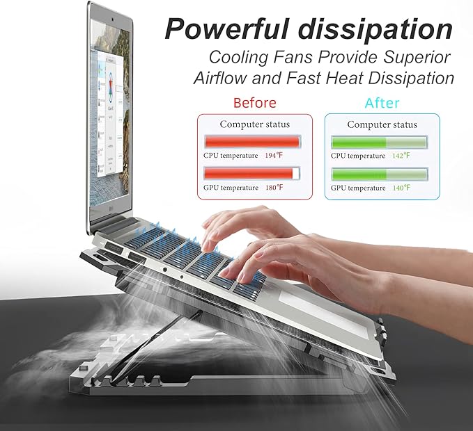 KYOLLY Upgrade Laptop Cooling Pad, Gaming Laptop Cooler - Image 5