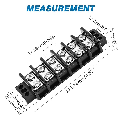 GLOSO Marine Terminal Blocks TBD Double Row Stainless 10-22 AWG Cu, 30A/600V- 1 - Image 2
