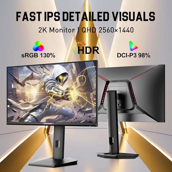SANSUI 24.5 Inch Gaming Monitor 300Hz, QHD 2560×1440 Computer Monitor, 1ms Fast - Image 7