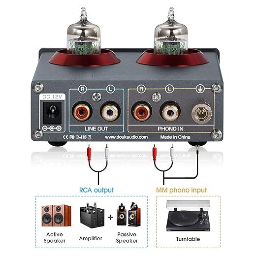 Douk Audio T4 PRO Vacuum Tube Phono Preamp, MM Turntable Preamplifier, GE5654 - Image 3